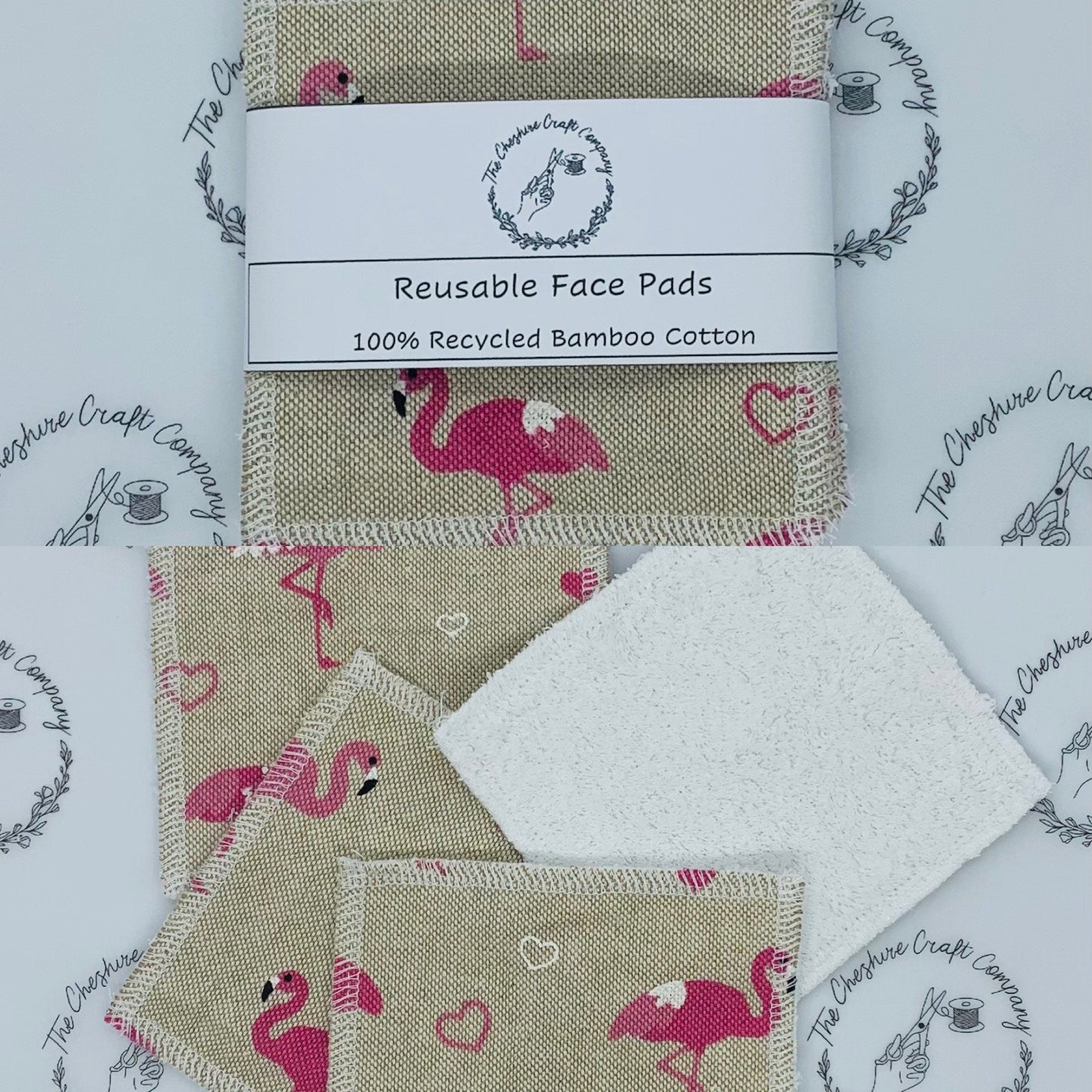 Flamingo Print Reusable Organic Cotton Pads