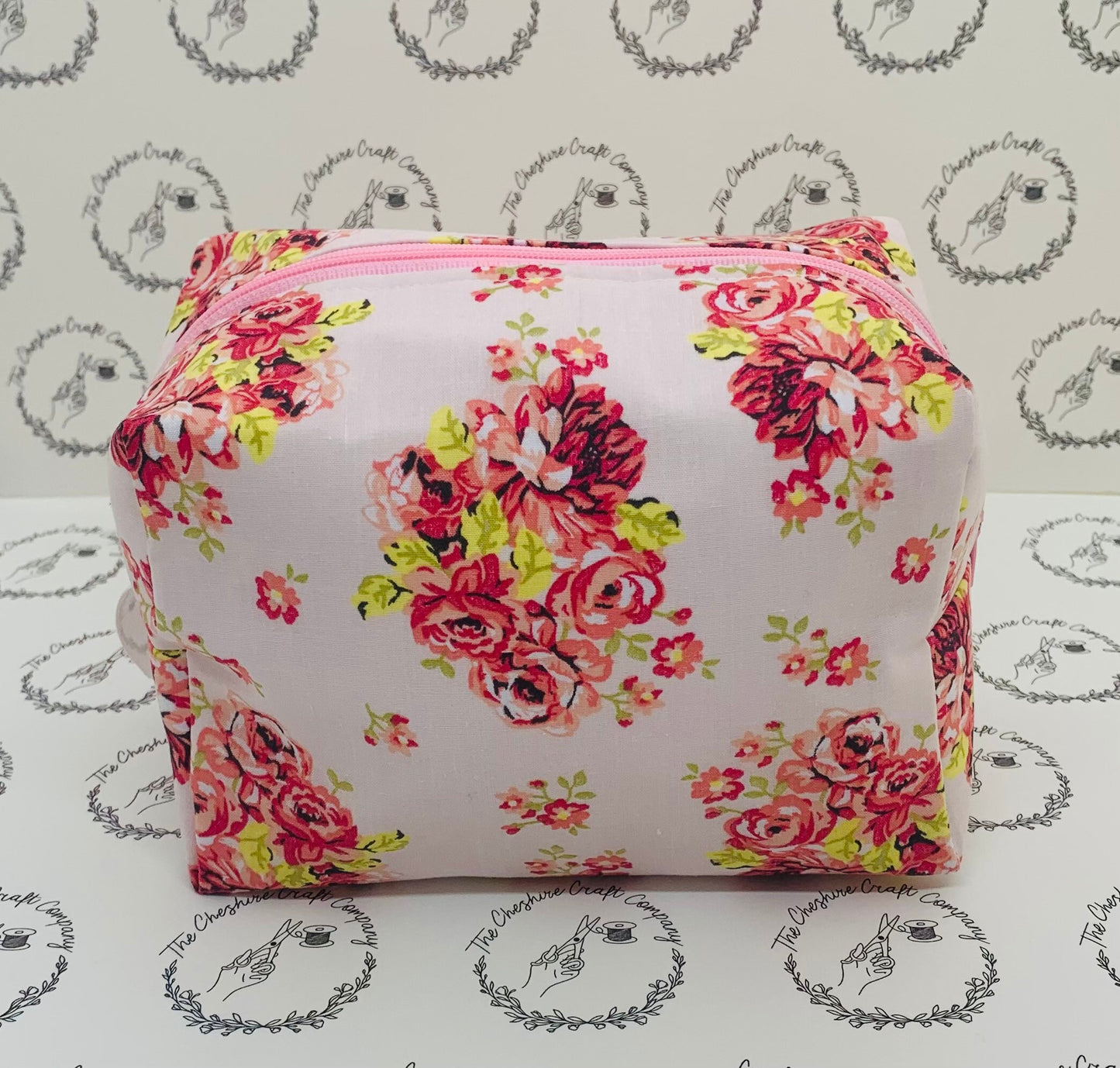 Pink Floral Make Up Bag