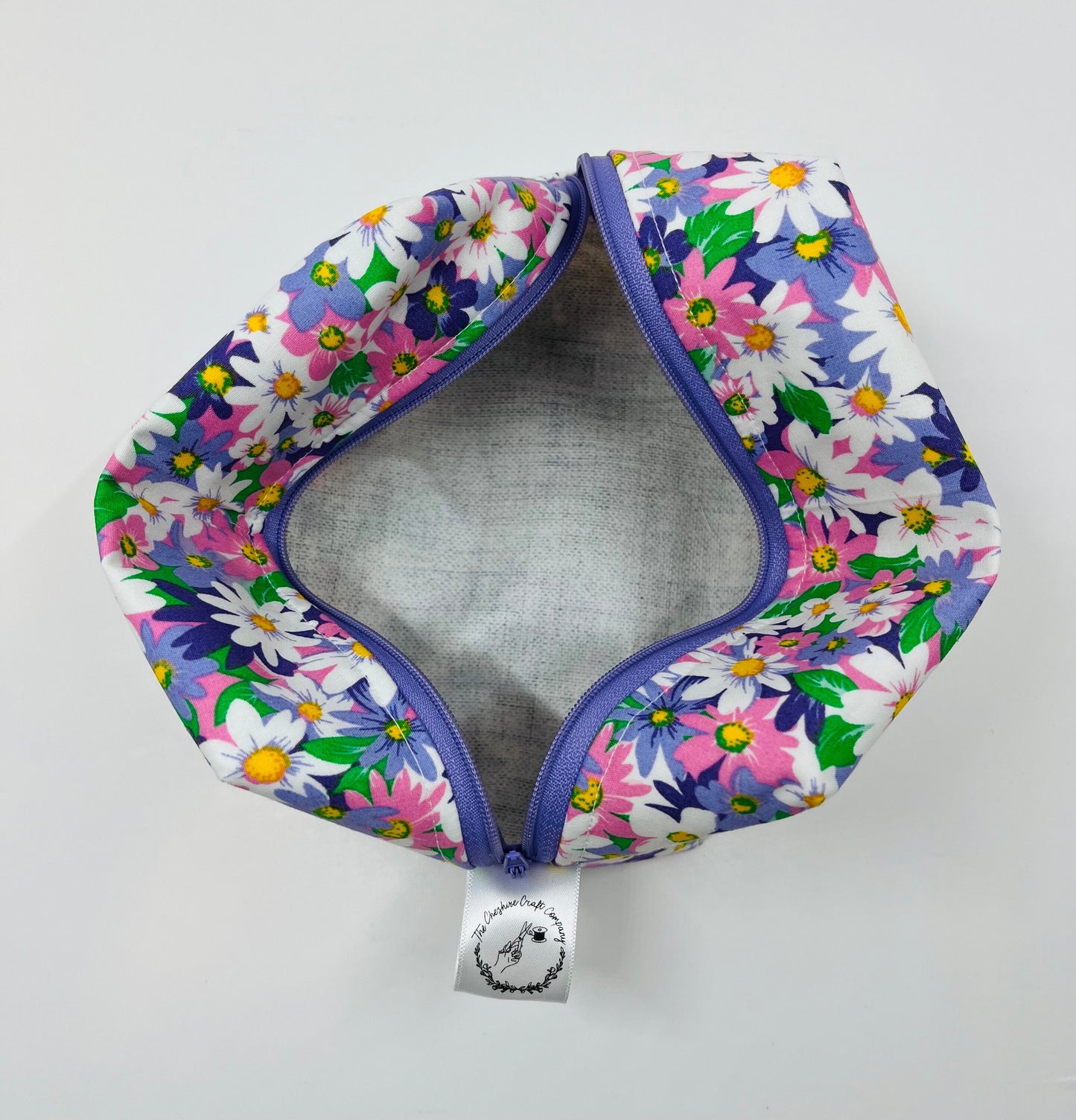 Lilac Floral Make Up Bag