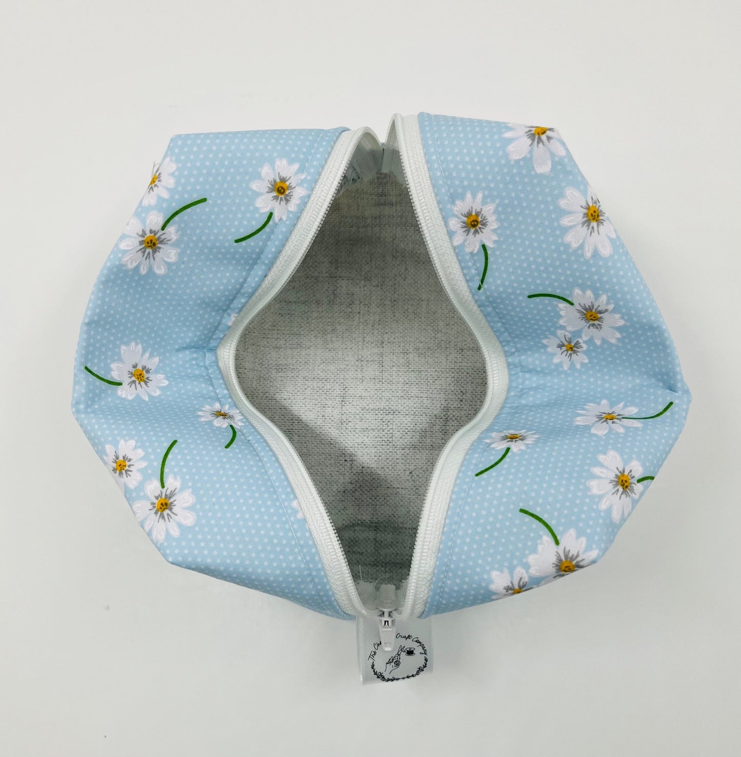 Blue Daisy Print Make Up Bag