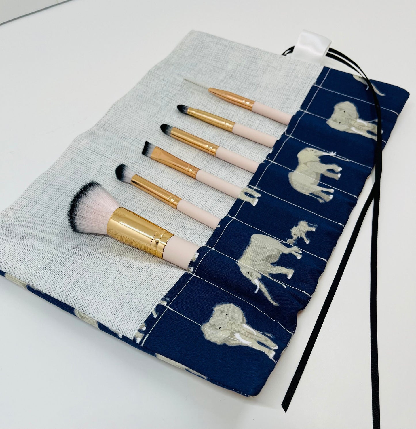 Navy Elephant Brush Roll