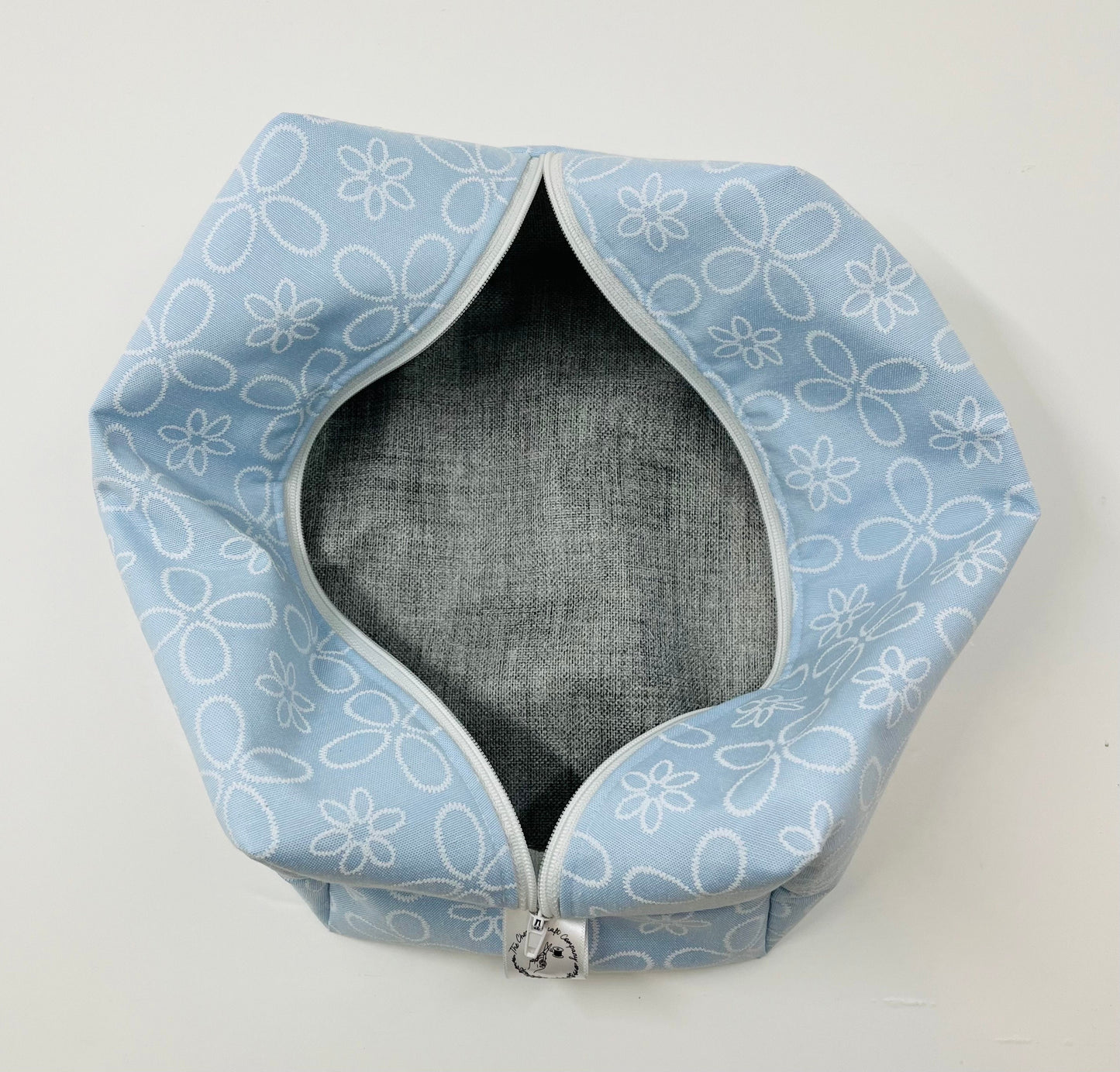 Blue Embroidered Wash Bag