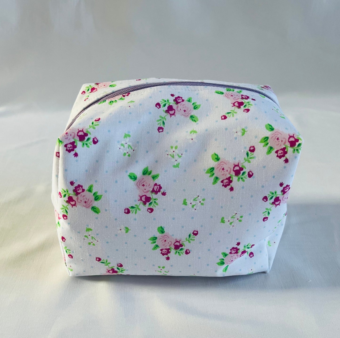Purple floral Print Make Up Bag