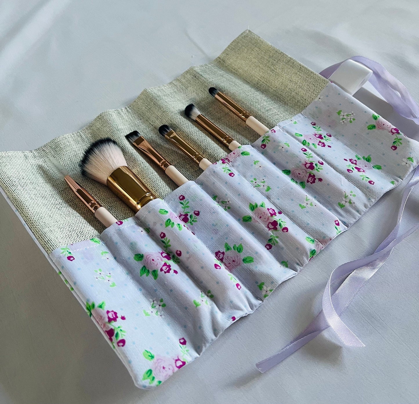 Purple floral Brush Roll