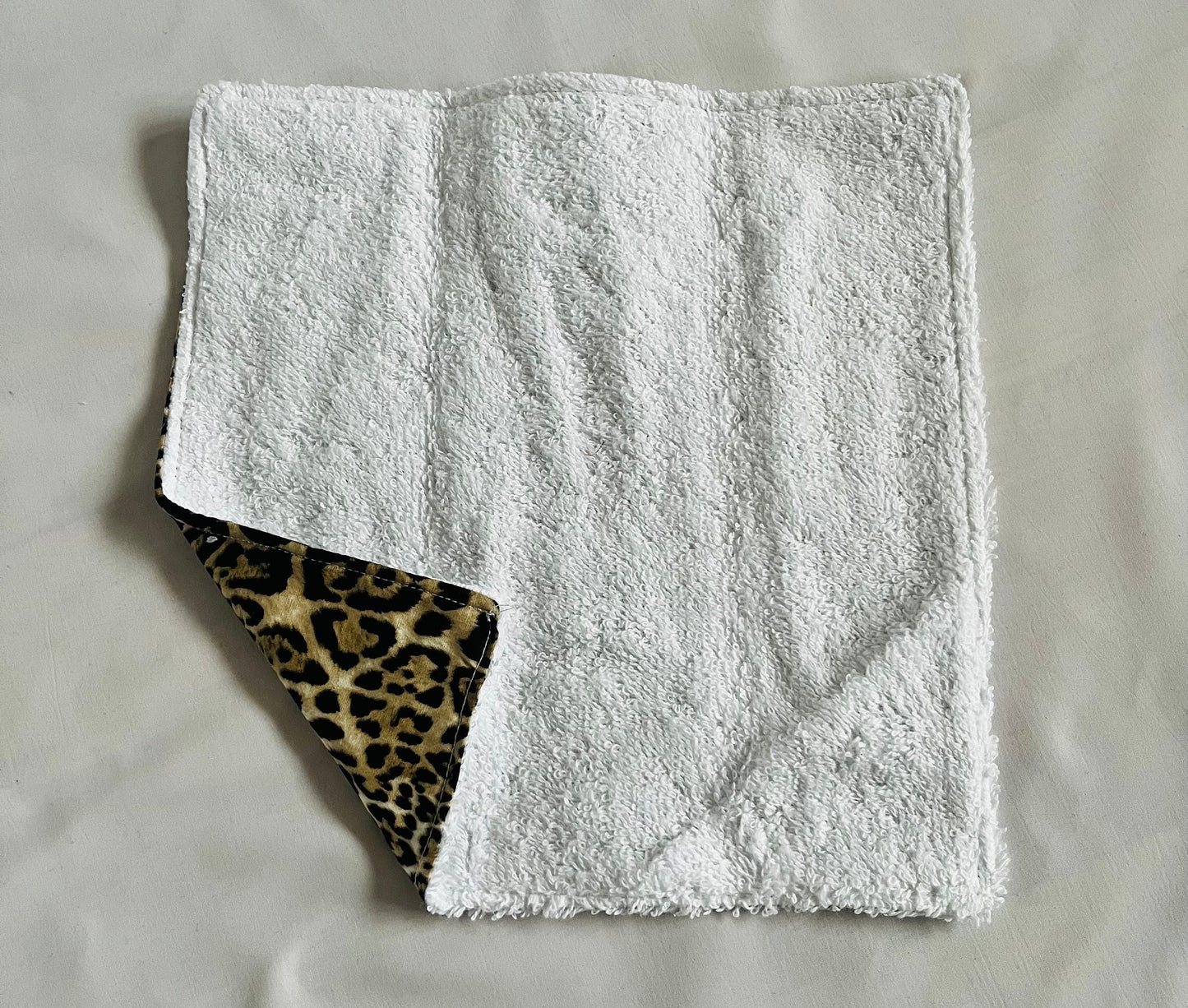 Leopard Floral Print Face Cloth