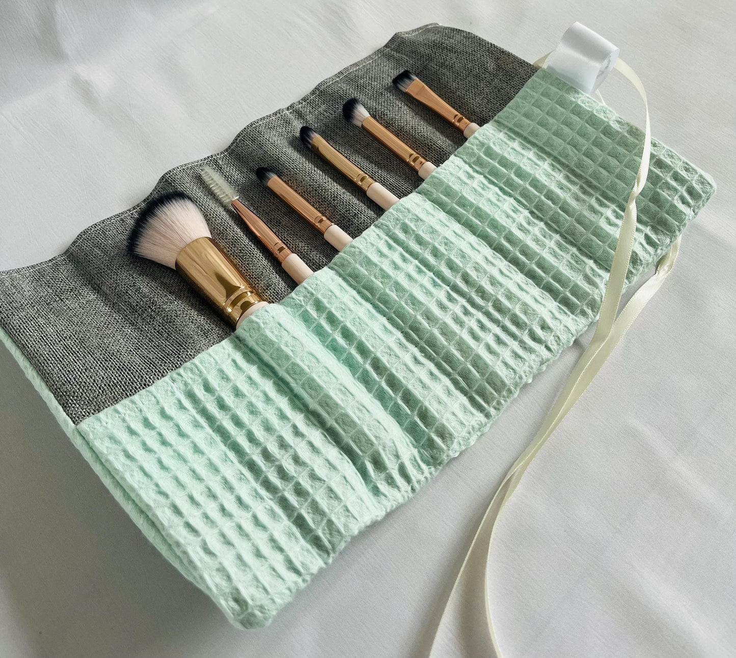 Mint Green Waffle Brush Roll