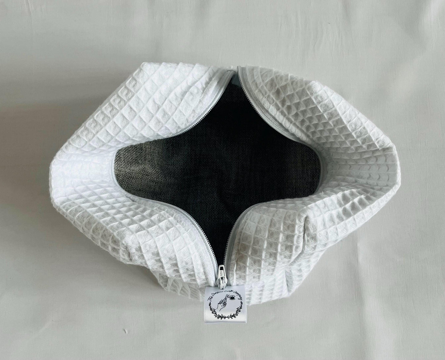 White Waffle Make Up Bag