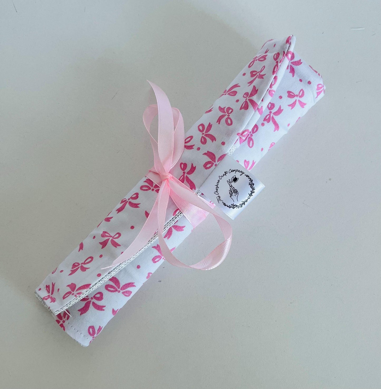 Pink Bow Print Travel Set