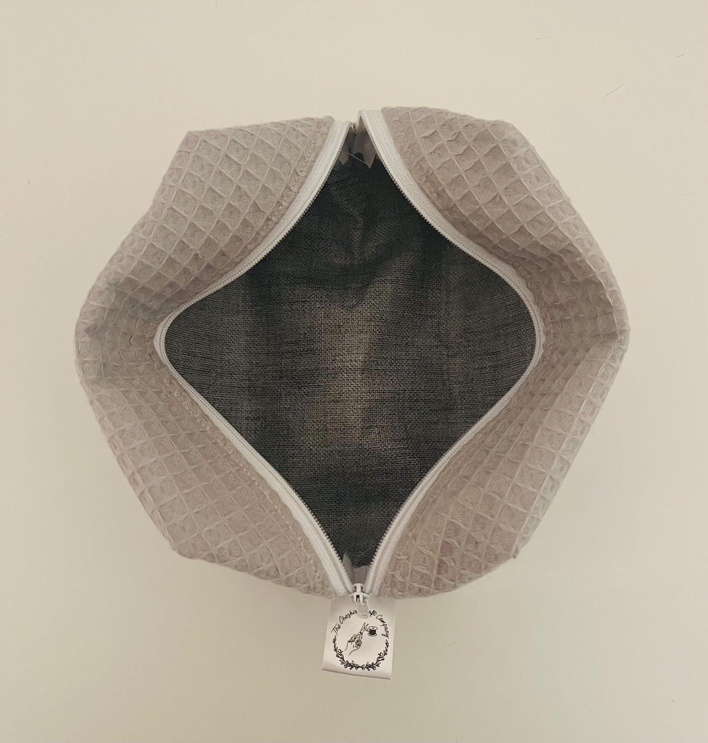 Grey Waffle Make Up Bag