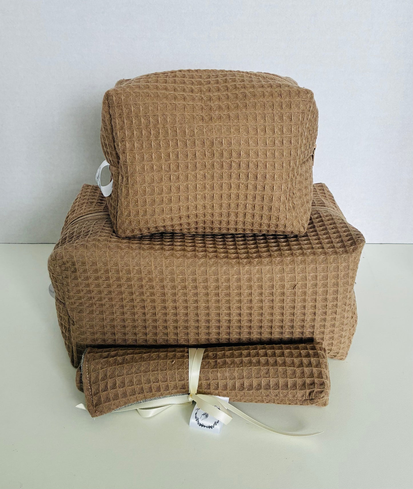 Brown Waffle Travel Set