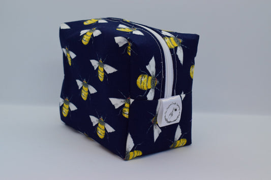 Navy Bee Make Up Bag
