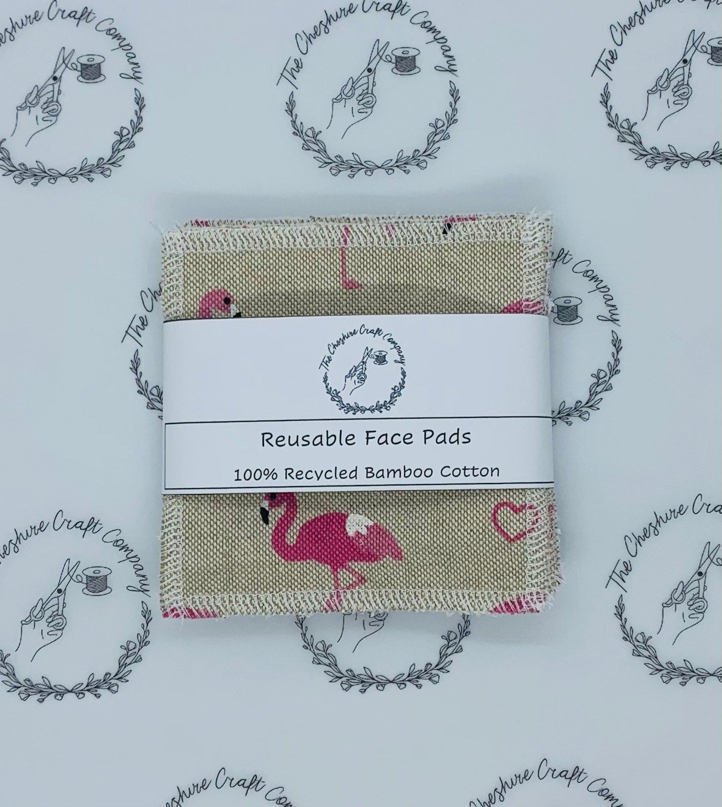 Flamingo Print Reusable Organic Cotton Pads