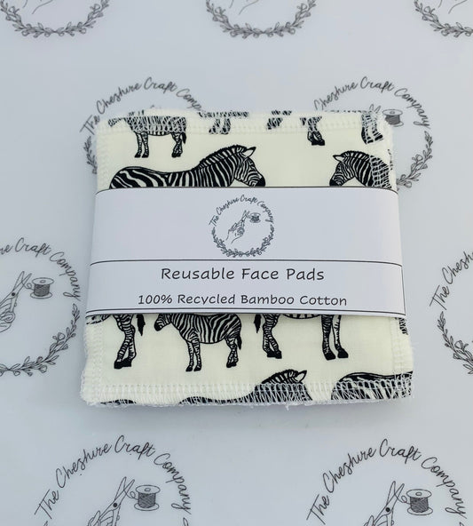 Reusable Cotton Pads Zebra Print