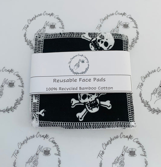 skull print Reusable Cotton Pads