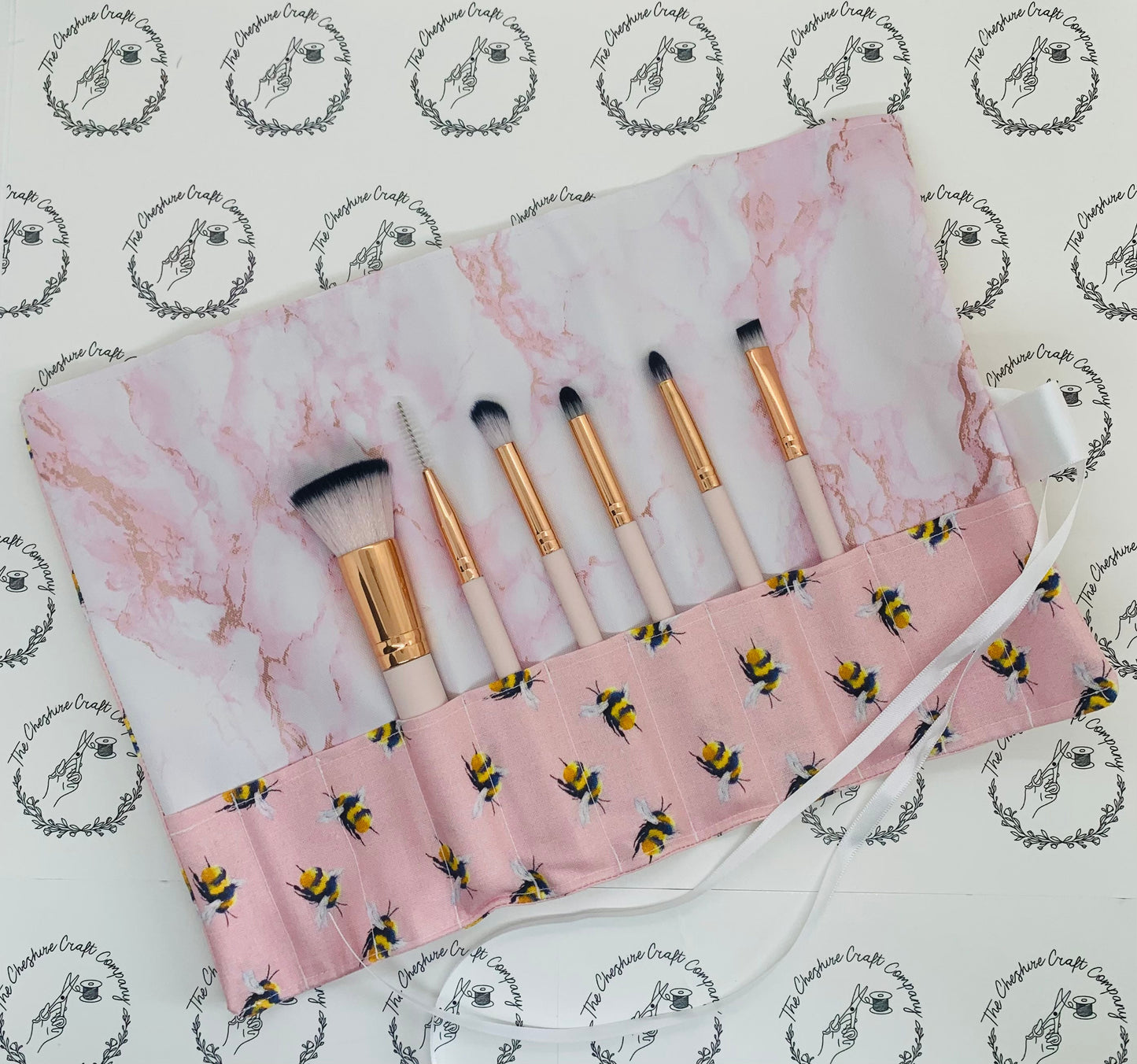 Pink Bee Brush Roll
