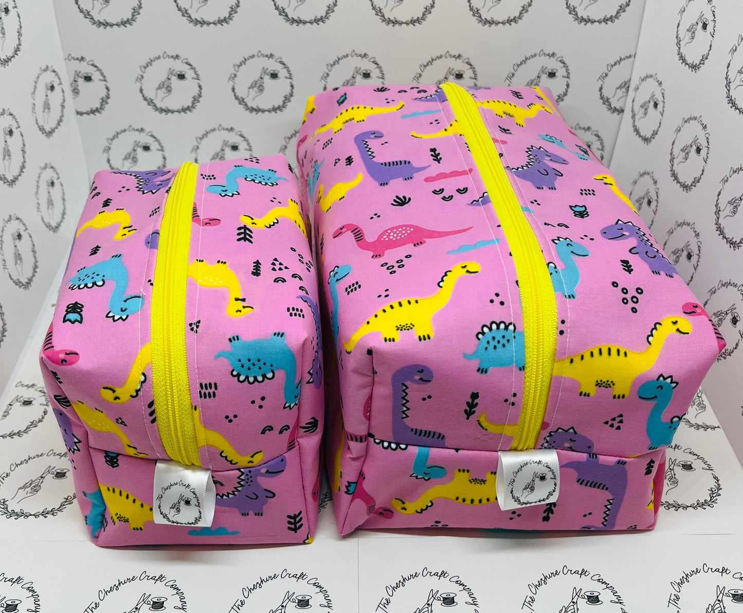 Pink Dinosaur Make Up and Wash Bag Set