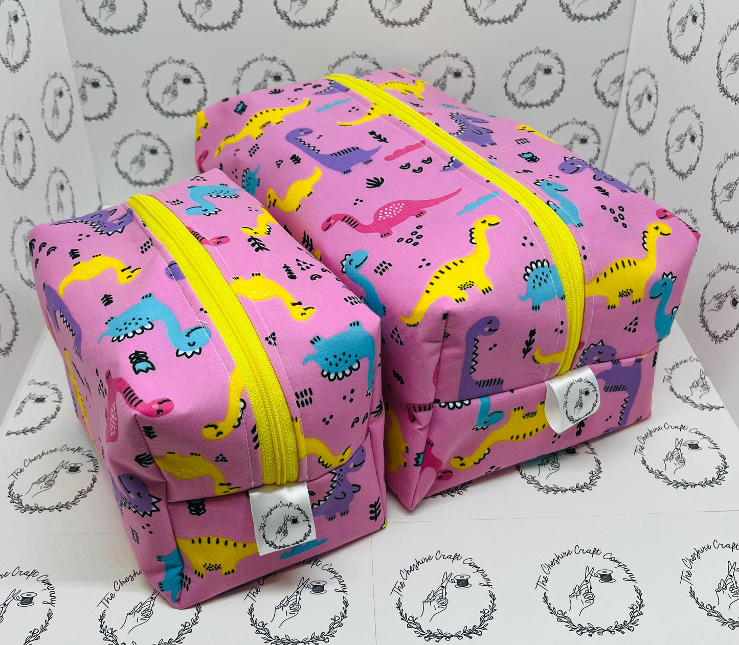 Pink Dinosaur Make Up and Wash Bag Set