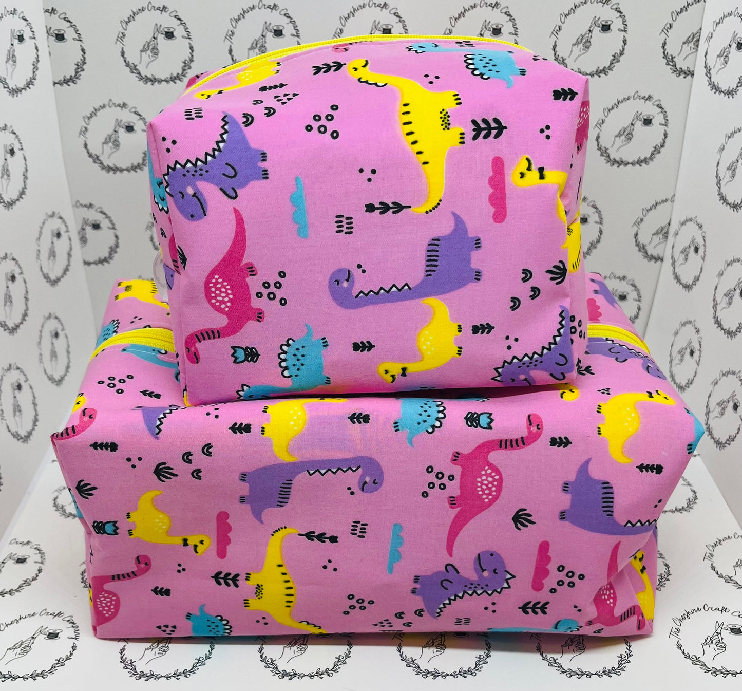 Pink Dinosaur Make Up and Wash Bag Set