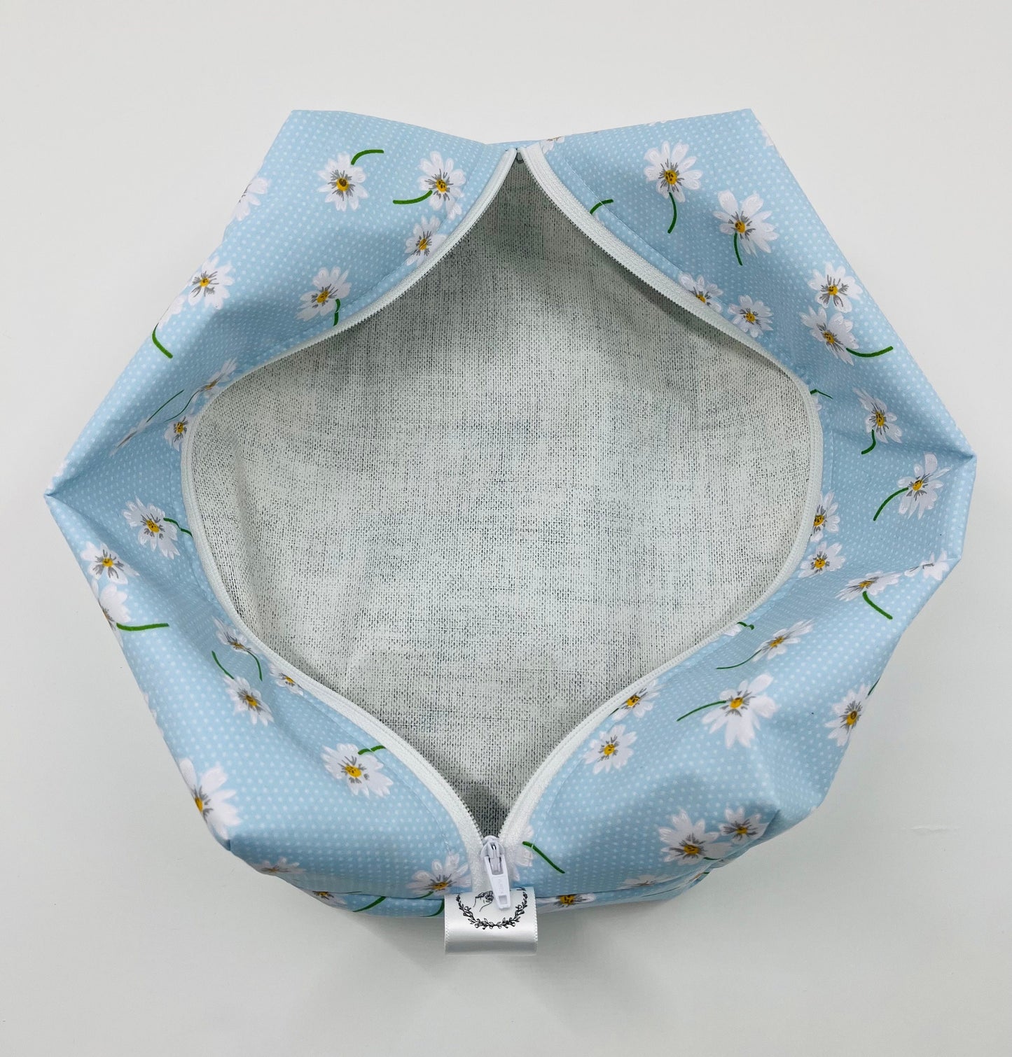 Blue Daisy Print Wash Bag