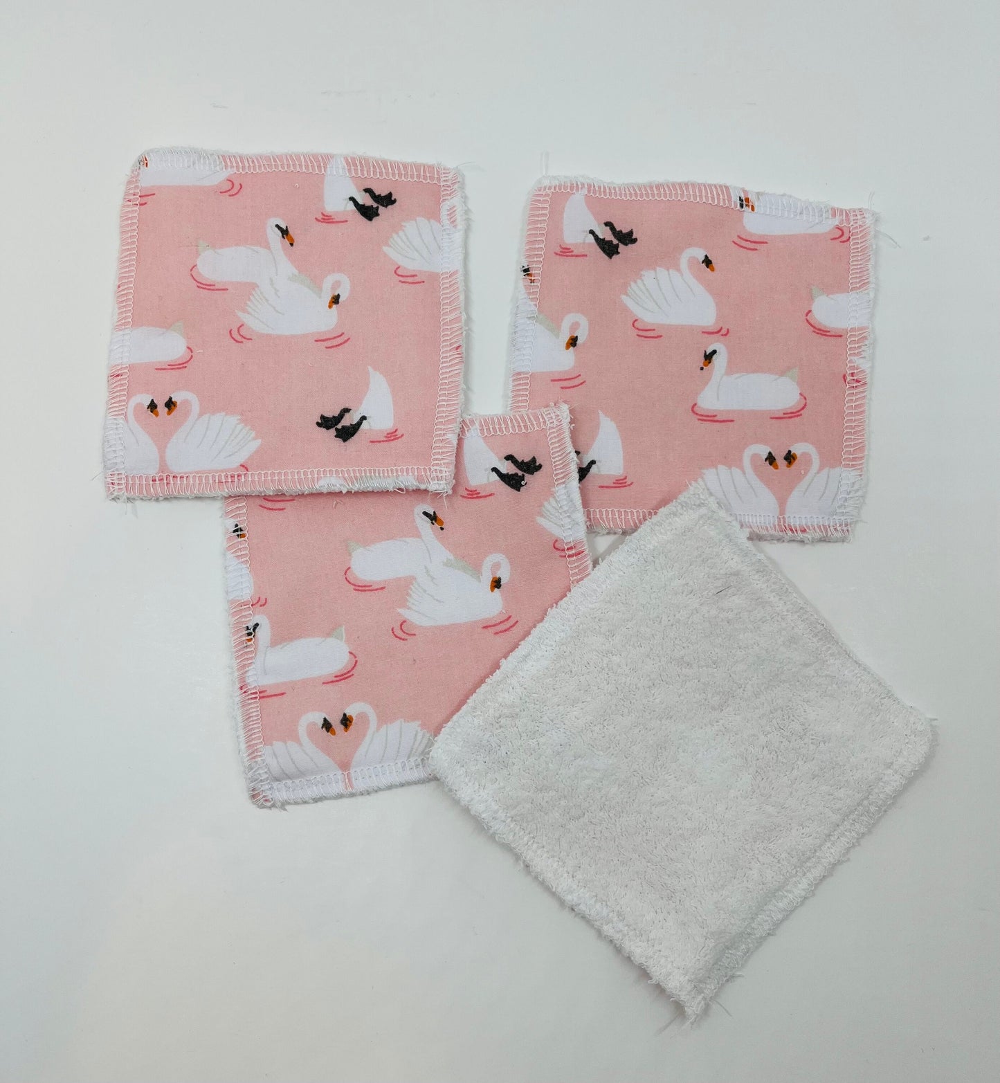 Pink Swans Reusable Cotton Pads