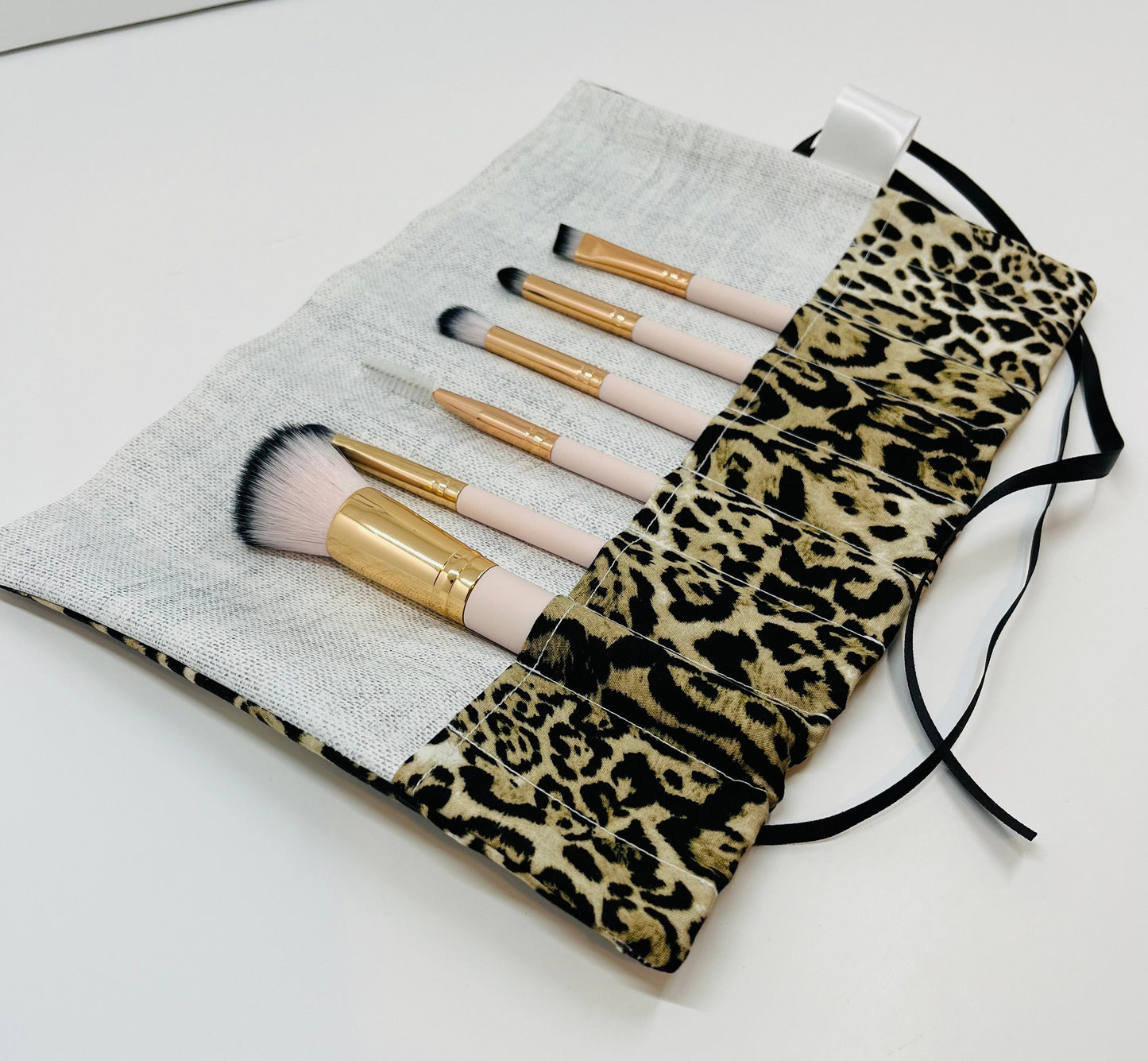 Leopard Print Brush Roll