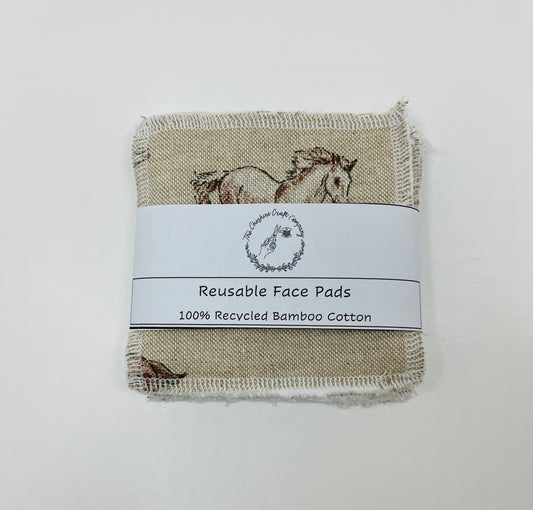 Horse Print Reusable Cotton Pads