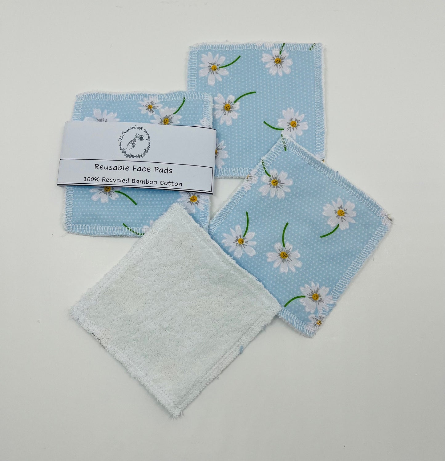 Blue Daisy Print Reusable Cotton Pads