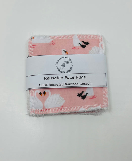 Pink Swans Reusable Cotton Pads