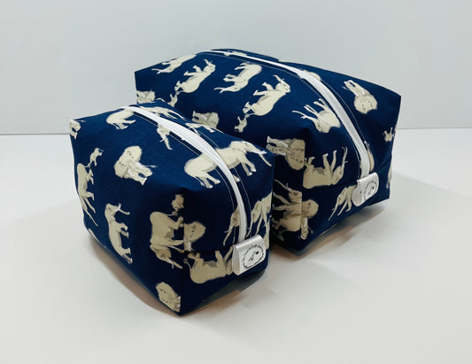 Navy Elephant Make Up and Wash Bag Set