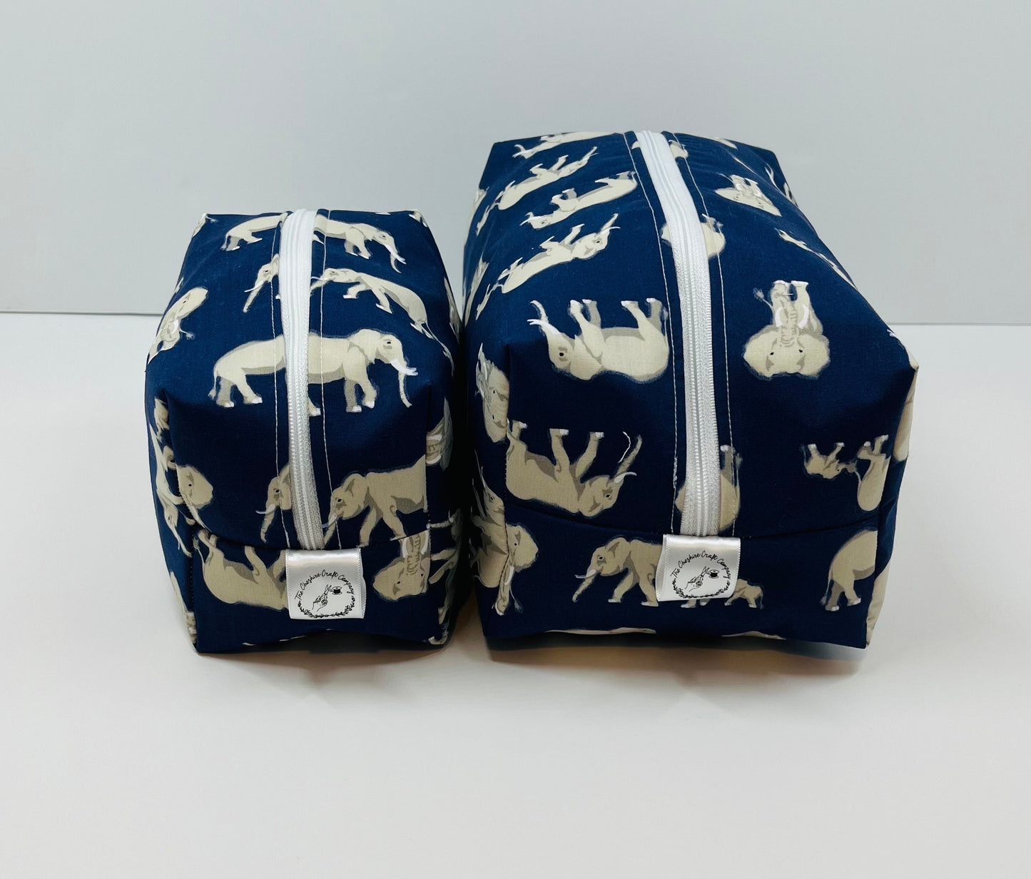 Navy Elephant Make Up and Wash Bag Set