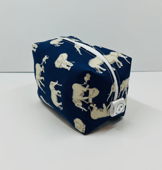 Navy Elephant Make Up Bag