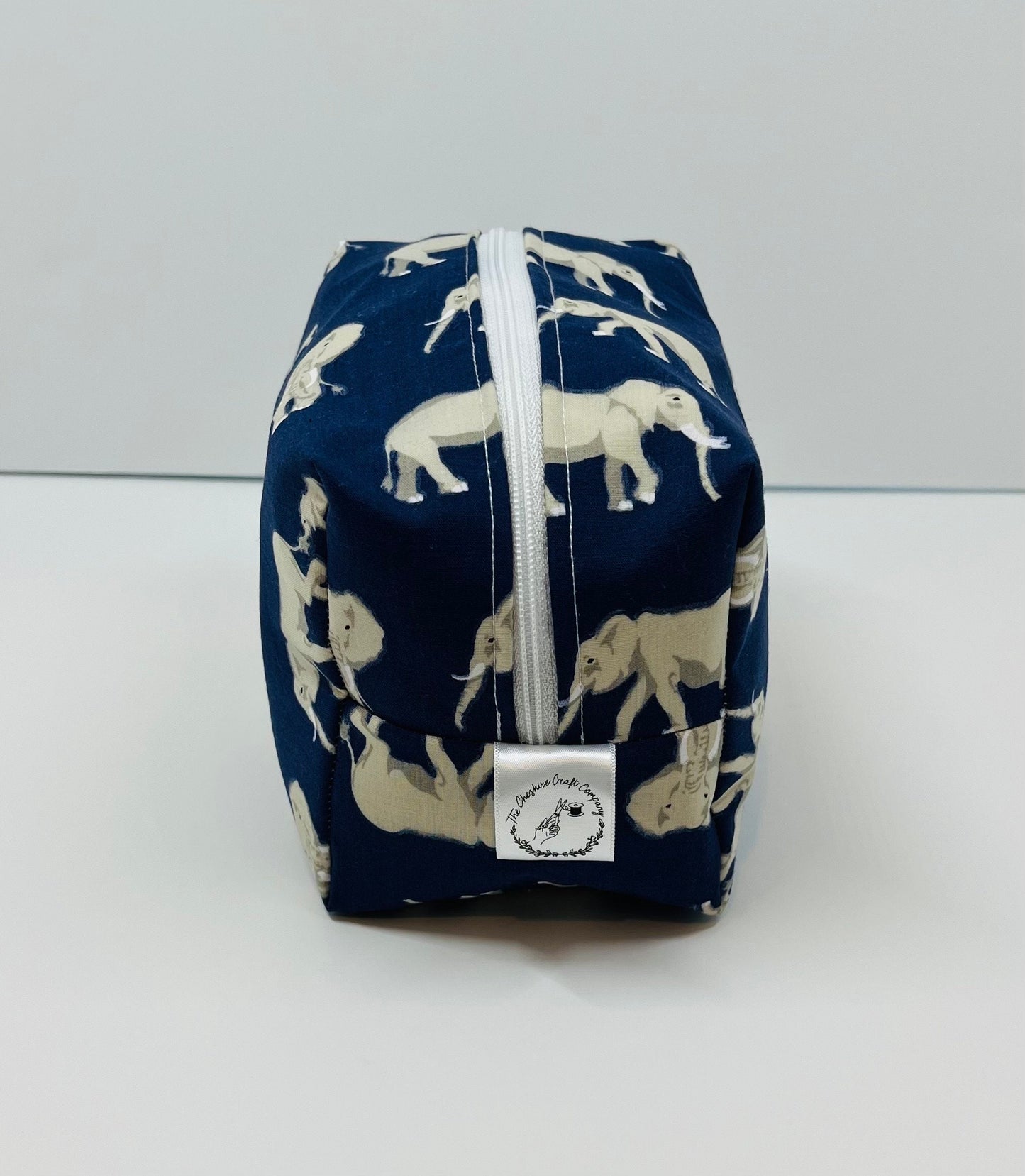 Navy Elephant Make Up Bag