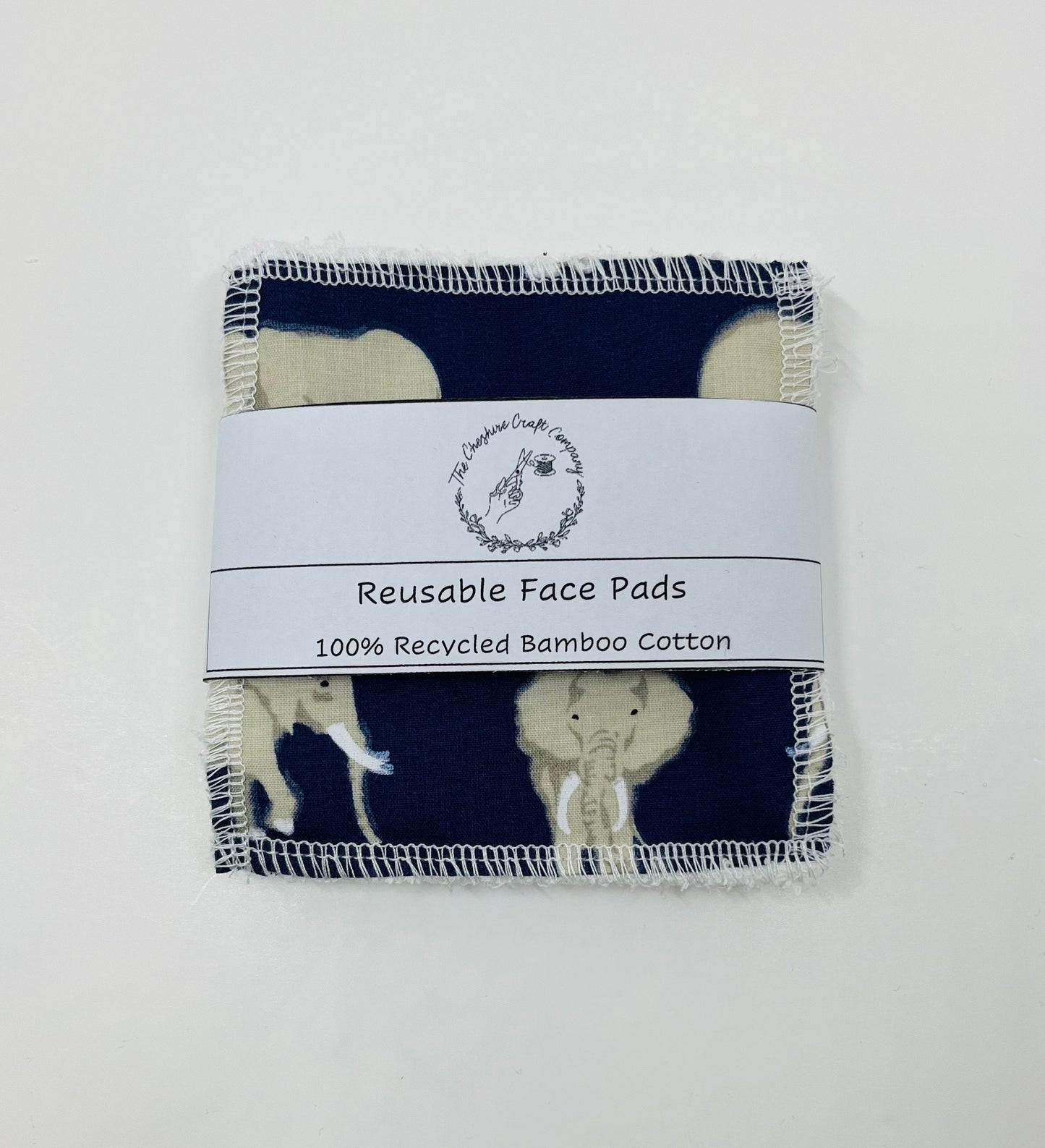 Navy Elephant Reusable Cotton Pads