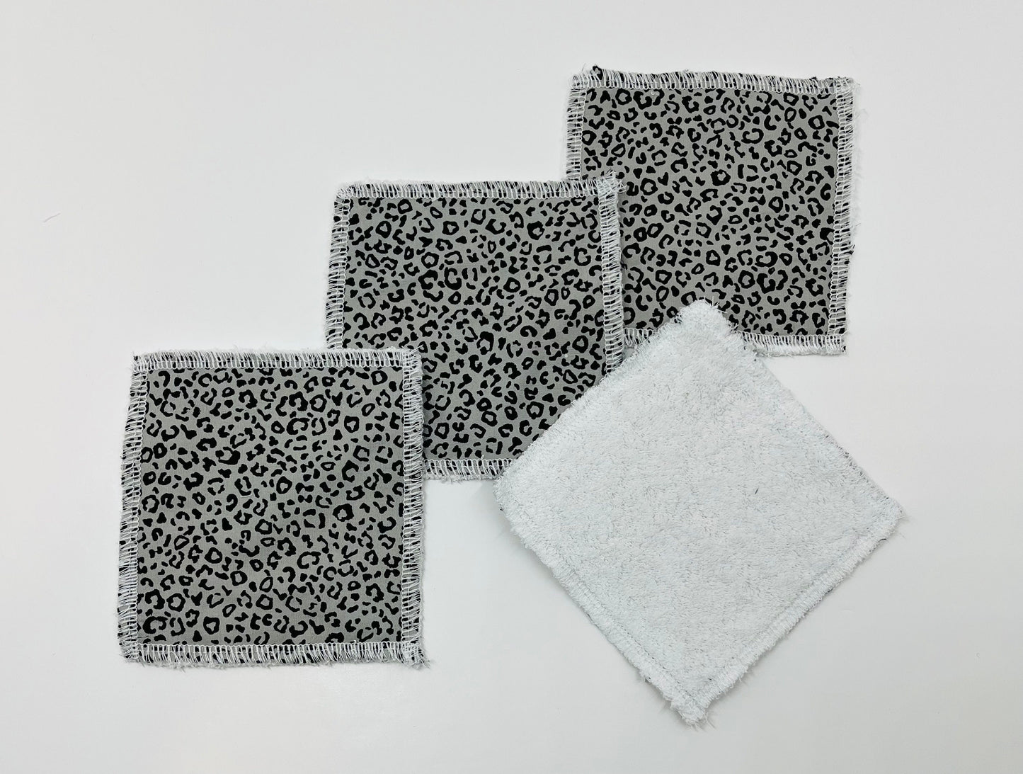 Grey Leopard Print Reusable Cotton Pads