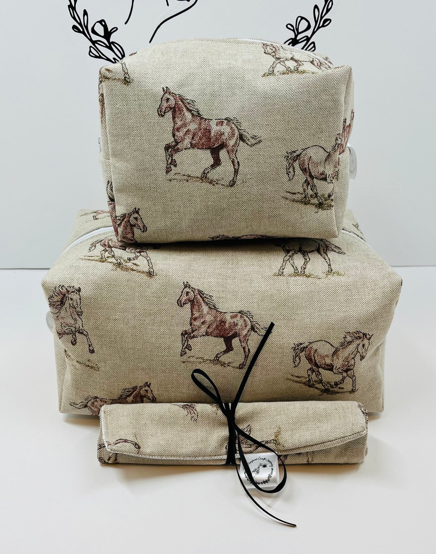 Horse Print Travel Set Bag