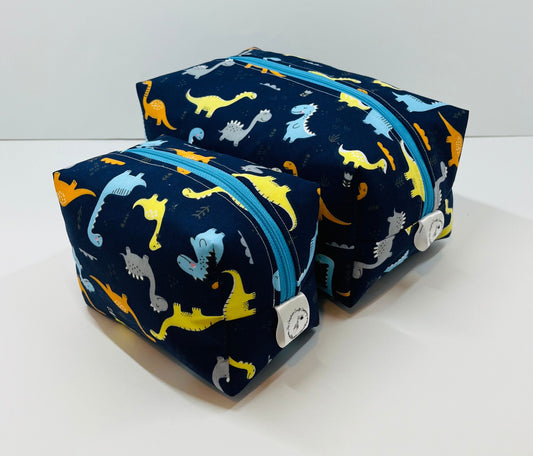 Blue Dinosaur Make Up and Wash Bag Set