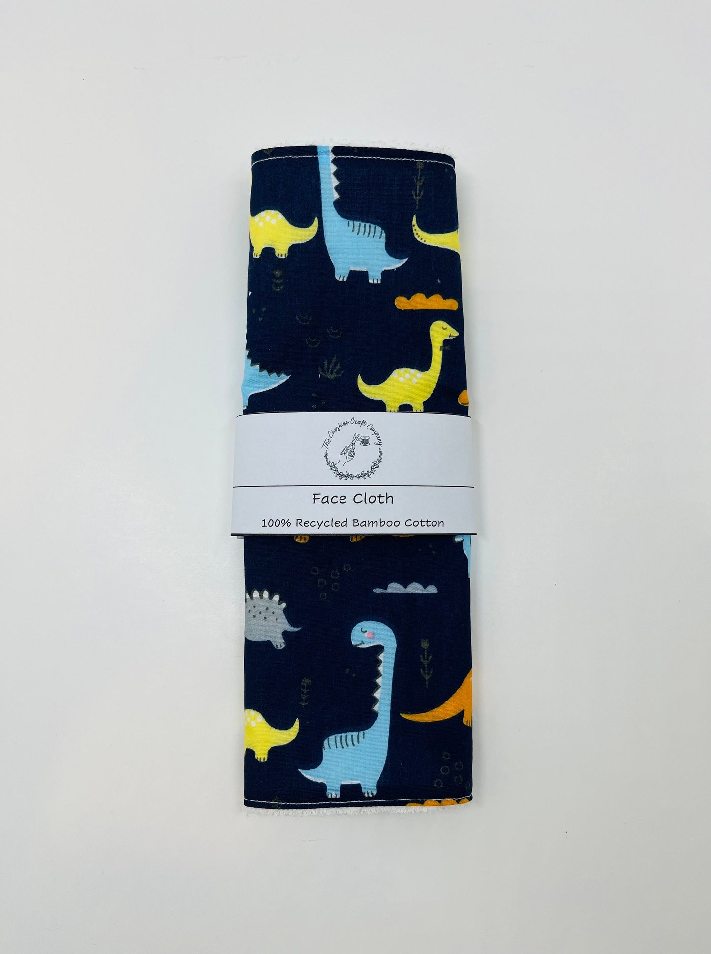 Face cloth Blue Dinosaur