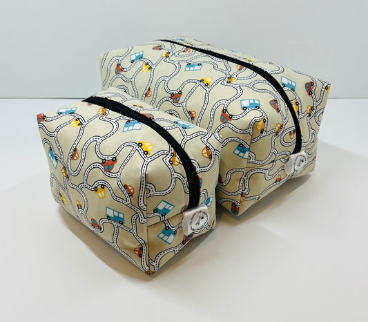 Car Print Make Up and Wash Bag Set
