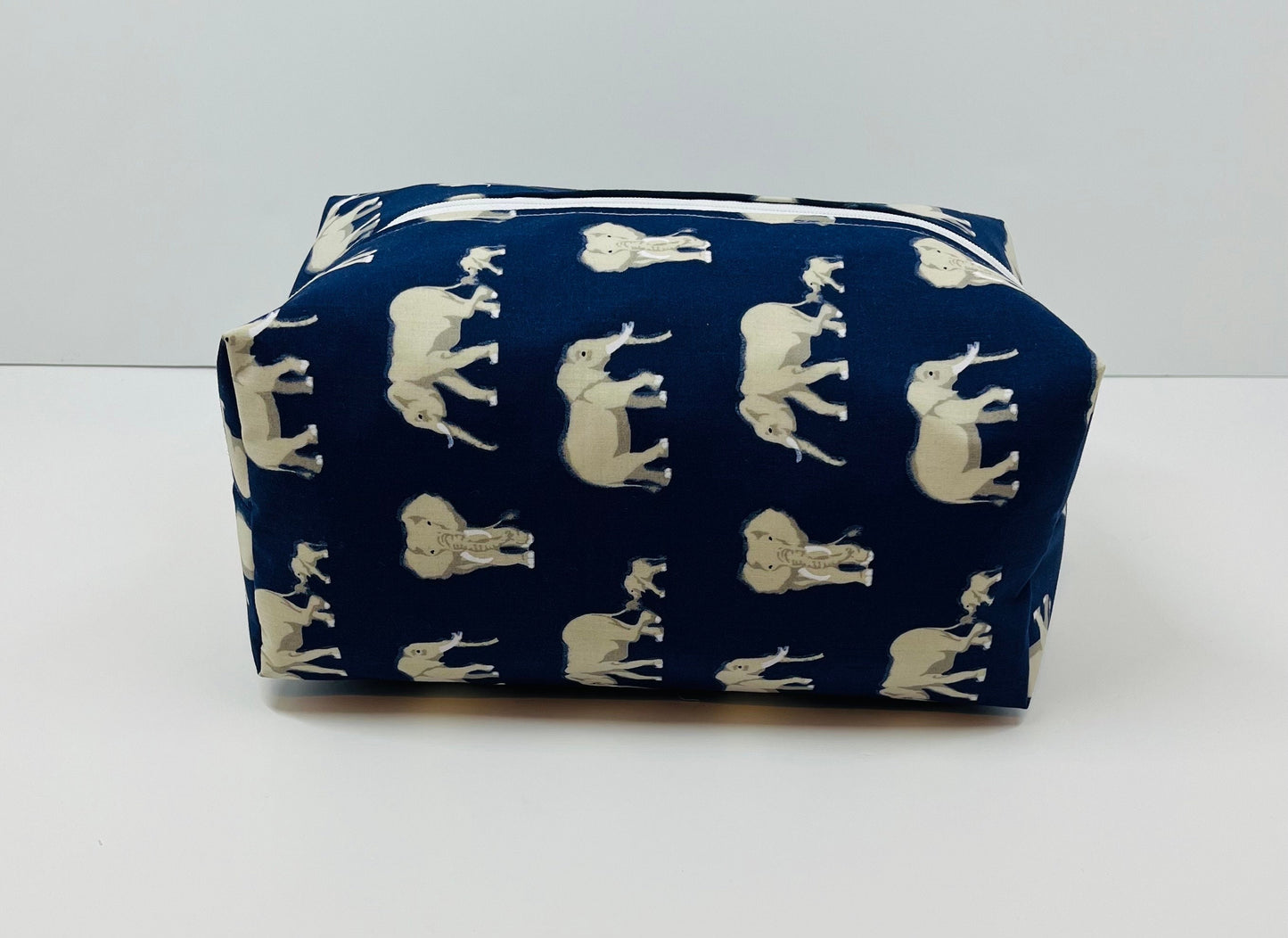 Navy Elephant Wash Bag