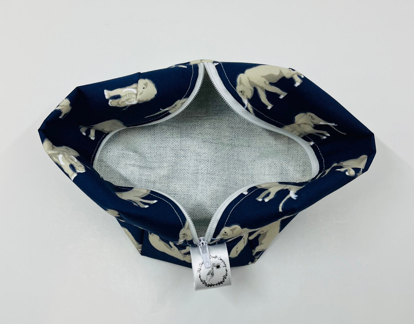 Navy Elephant Make Up Bag