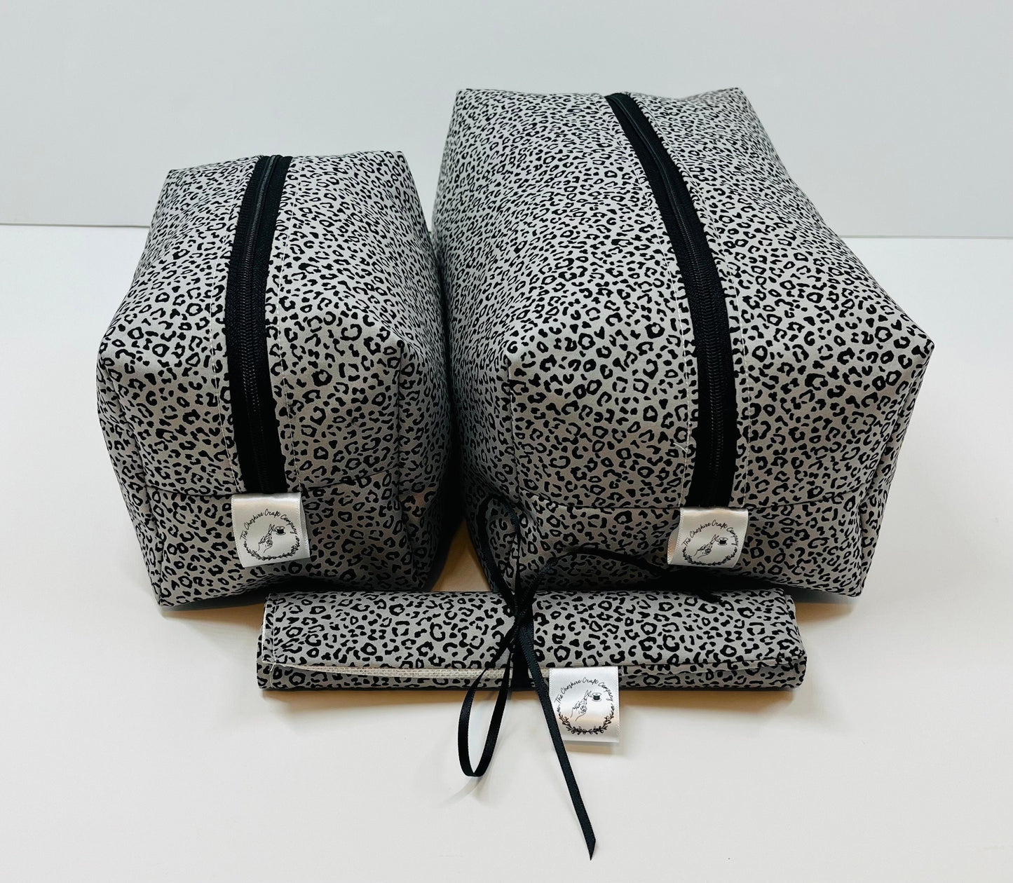 Grey Leopard Print Travel Set