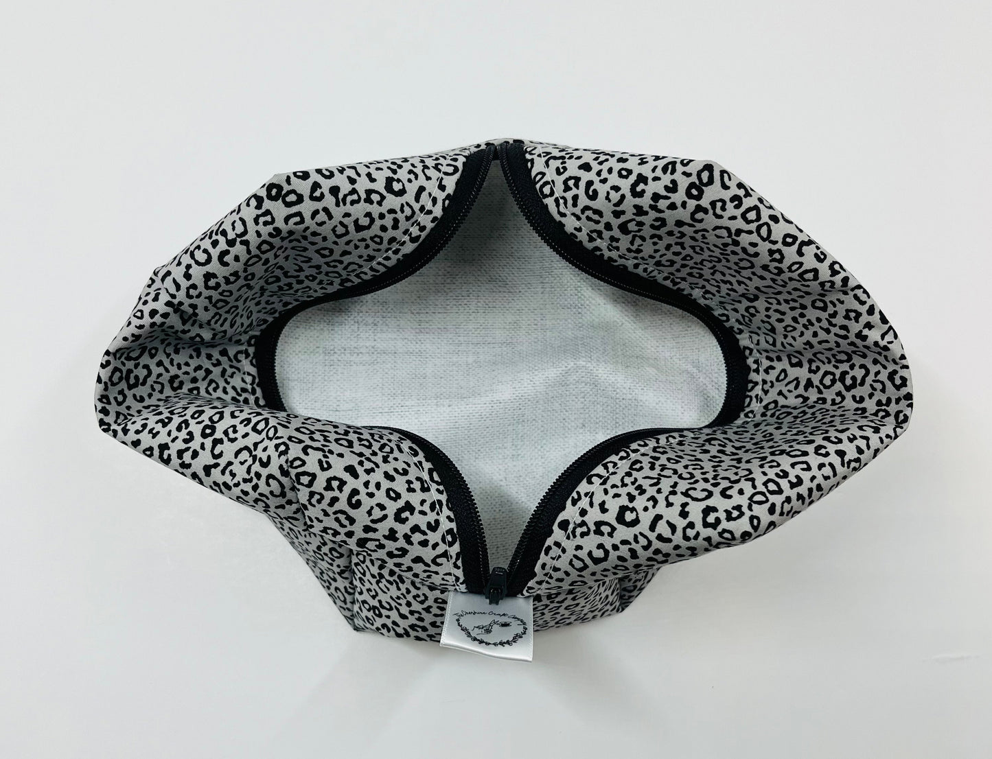 Grey Leopard Print Make Up Bag
