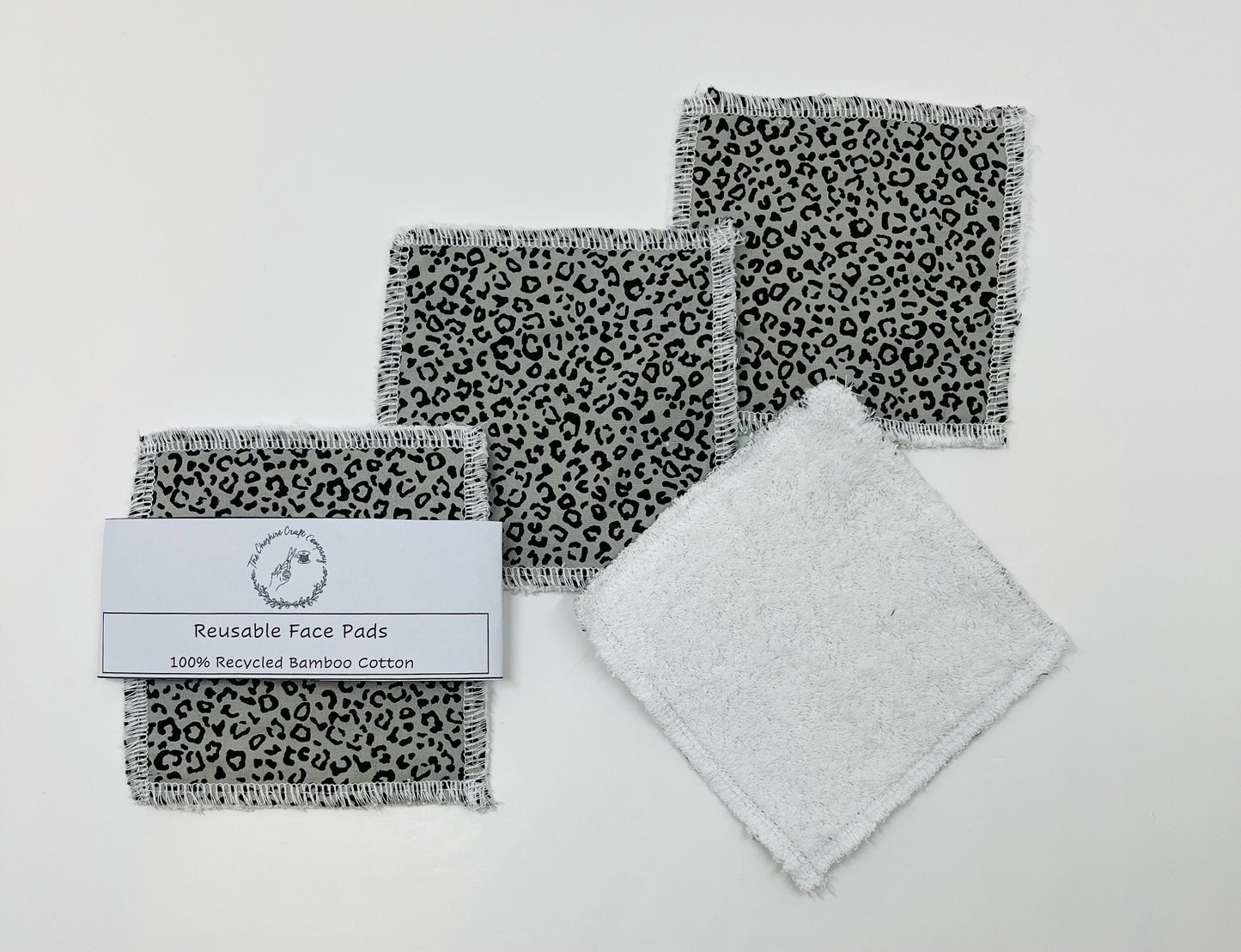 Grey Leopard Print Reusable Cotton Pads
