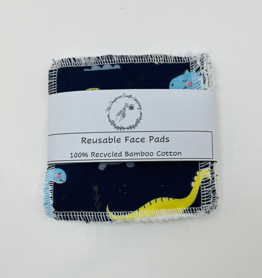 Blue Dinosaur Reusable Organic Cotton Pads