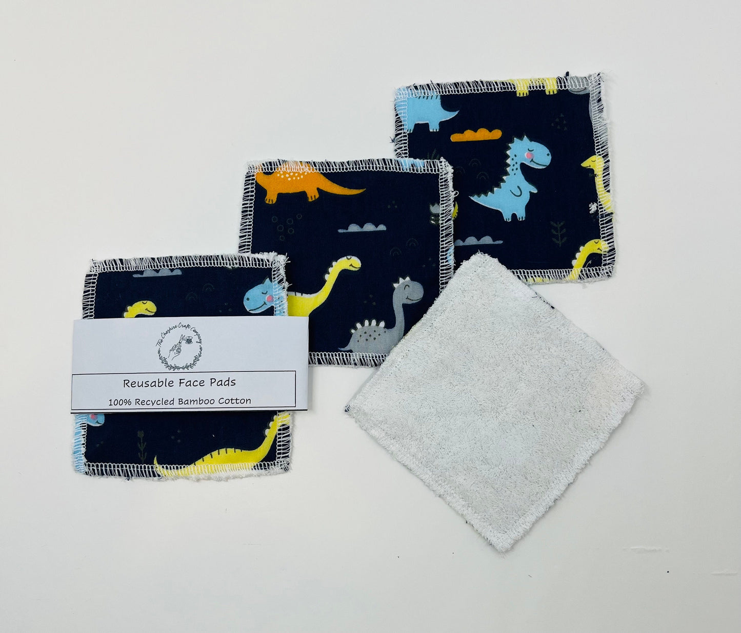 Blue Dinosaur Reusable Organic Cotton Pads