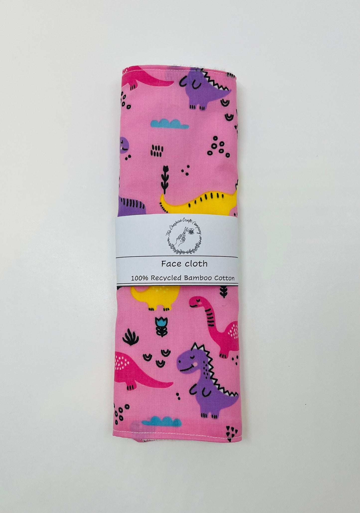 Pink Dinosaur Face cloth