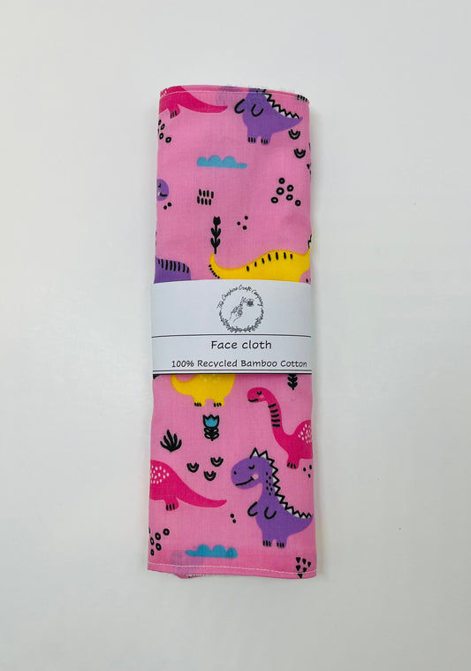 Pink Dinosaur Face cloth