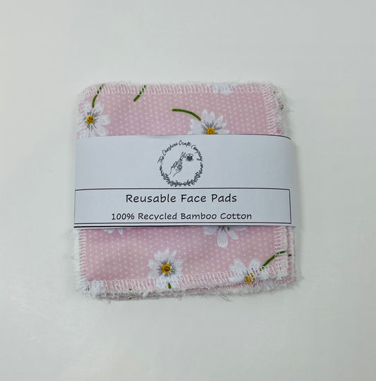 Pink Daisy Print Reusable Cotton Pads