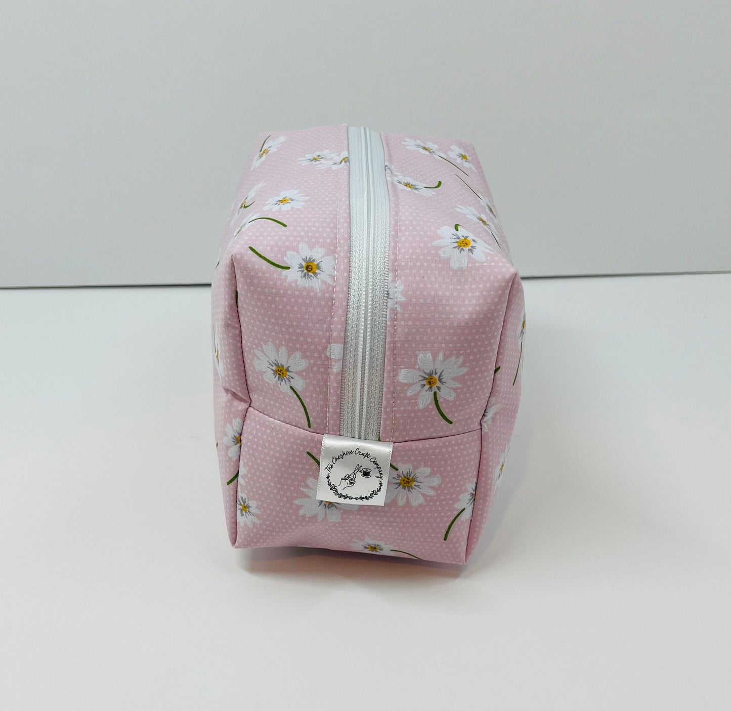 Pink Daisy Print Make Up Bag
