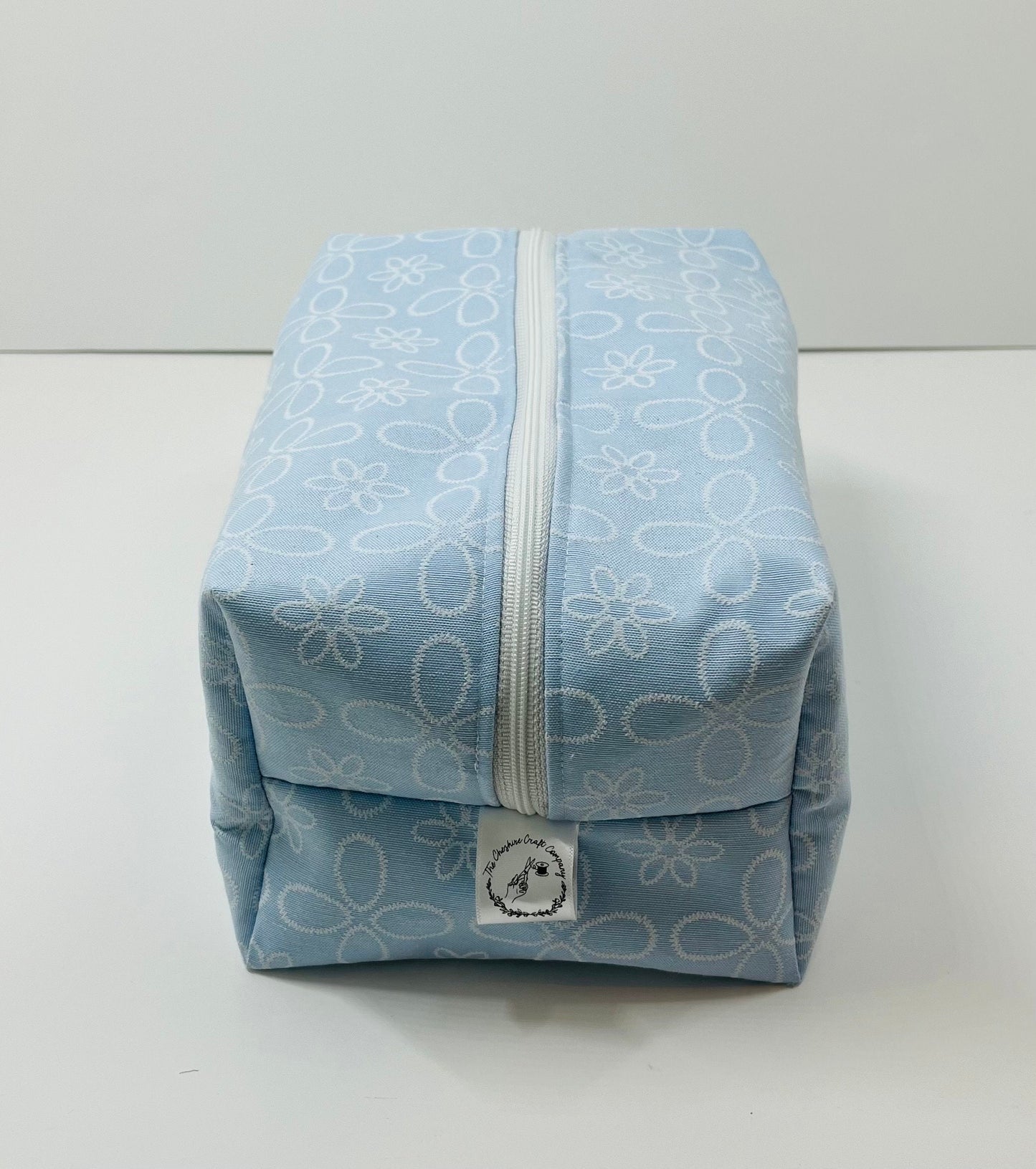 Blue Embroidered Wash Bag